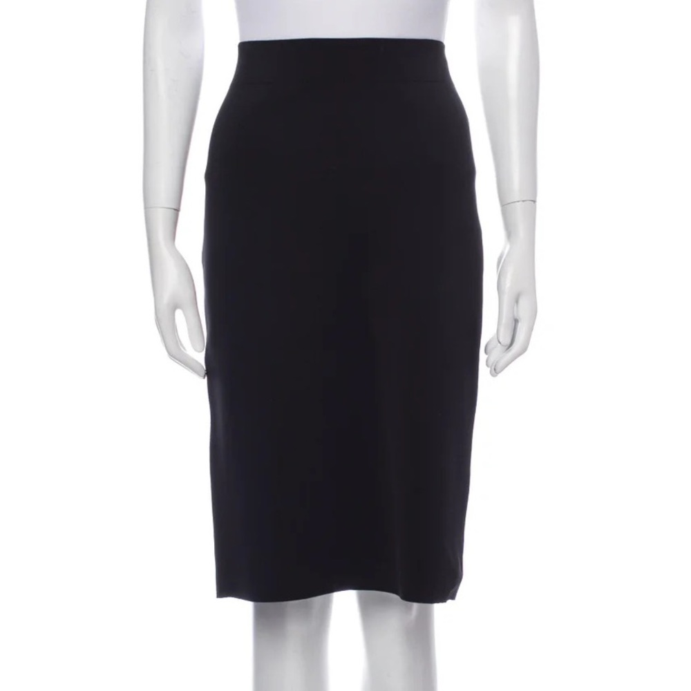 Helmut Lang New Scuba pencil Skirt knee length high waisted solid black